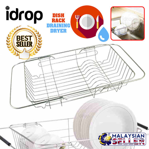 idrop Kitchen Dish Drying Drainer Basket Rack