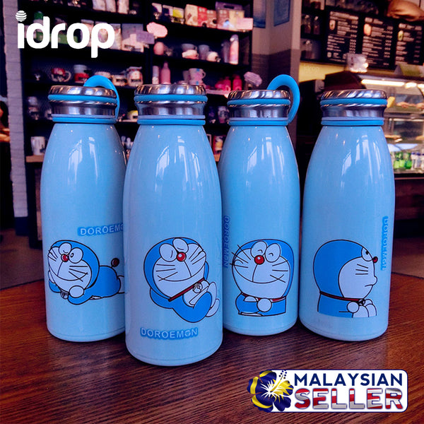 idrop Glassed Bottle Drinking Water Bottle [ 300ml ] - Doroemon Illustration