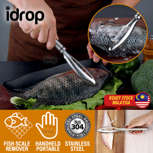 idrop Fish Scale Planer Scraper Scale Remover SUS304 Stainless Steel / Pengupas Sisik Ikan / 304不锈钢鱼鳞刨