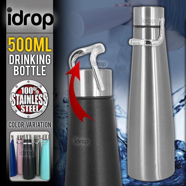 idrop 500ml Stainless Steel Drinking Flask with Handle