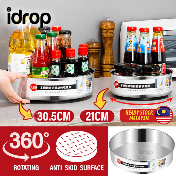 idrop 360° Stainless Steel Rotating Seasoning Storage rack Shelf [ Small / Large ]