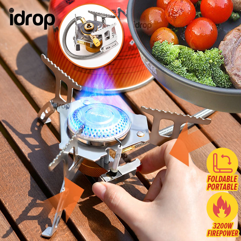 idrop Outdoor Camping Mini Stove Compact Portable Foldable Outdoor Cooker 3200W / Dapur Masak Mudah Alih Senang Lipat / 气炉户外便携气罐自驾游炊具