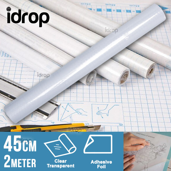 idrop 2 METER Clear Self Adhesive Foil Protective Cover [ 45cm X 2M ]