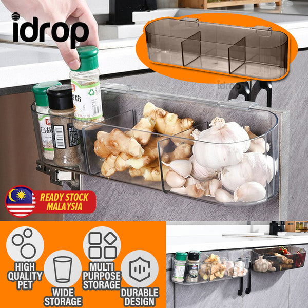 idrop Kitchen Cabinet Hanging Storage Rack For Ginger Garlic & Seasoning Bottle / Tempat Penyimpanan Botol Perencah dan Halia Bawang Putih / 厨柜姜蒜调味瓶挂置储物架