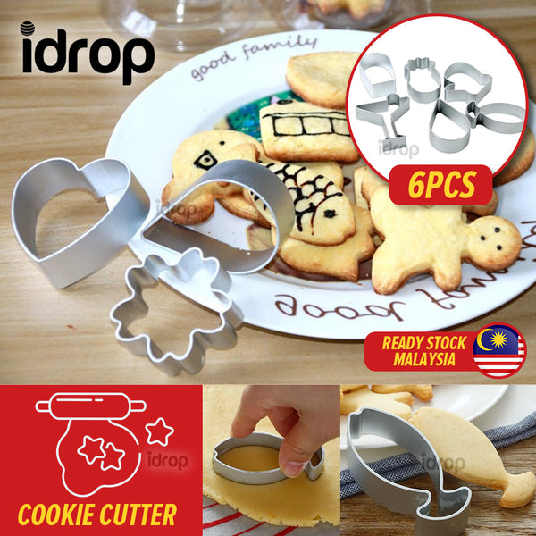 idrop [ 6pcs ] Cookie Cutter Set / Set Pemotong Bentuk Biskut / 曲奇刀组