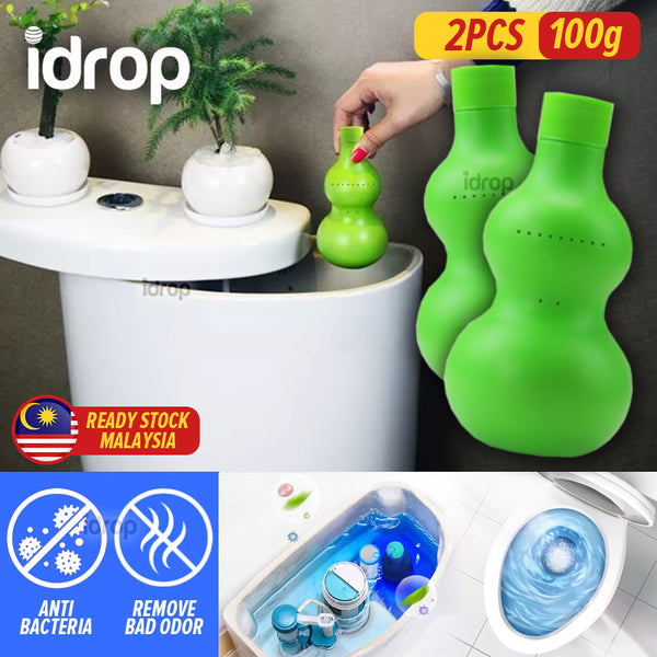 idrop [ 2PCS ] 100g Toilet Gourd Bottle Cleaning Antibacterial Detergent Cleaner / Pencuci Jamban Tandas Membunuh Kuman / 100G*2PCS洁厕葫芦瓶(1盒2支装)