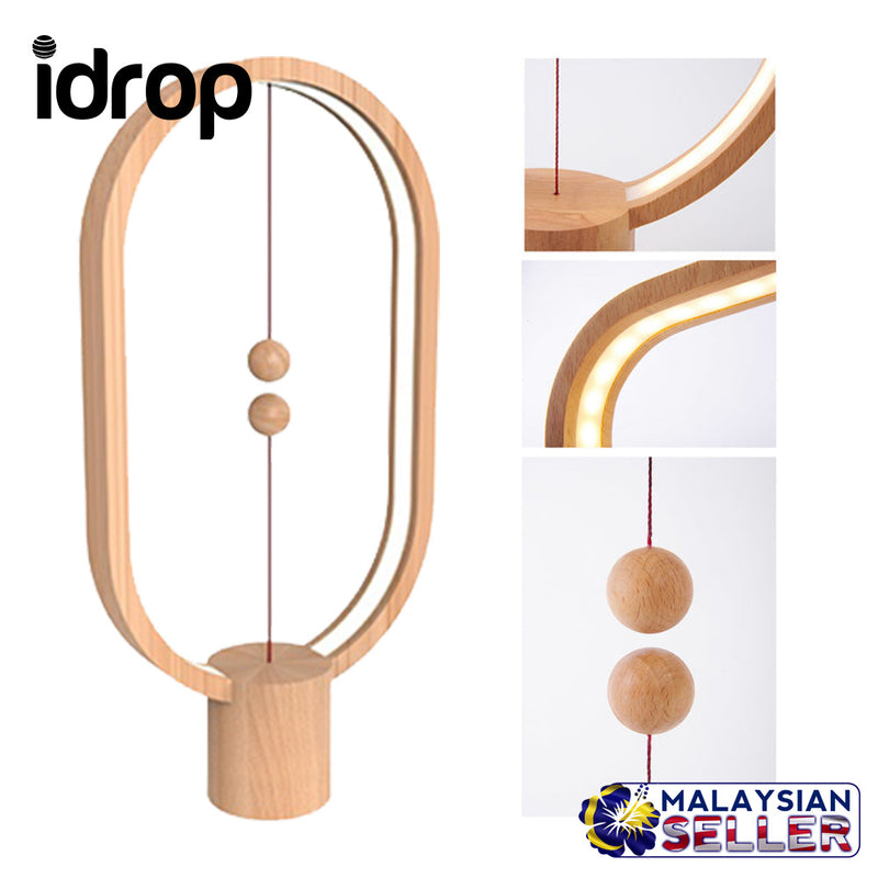 idrop Hanging Magnetic Balance LED Lamp [ Actual Wood ]