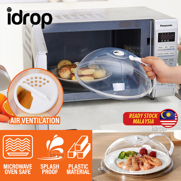 idrop [ 1PC ] Plastic Transparent Splash Proof Microwave Heat Cover / Penutup Makanan Microwave / (1PCS)日常饭菜塑料遮罩(菜罩)(裸装)(微波炉加热罩)