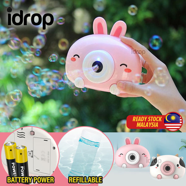 idrop Children's Bubble Blowing Toy Camera [ Cow / Rabbit ]