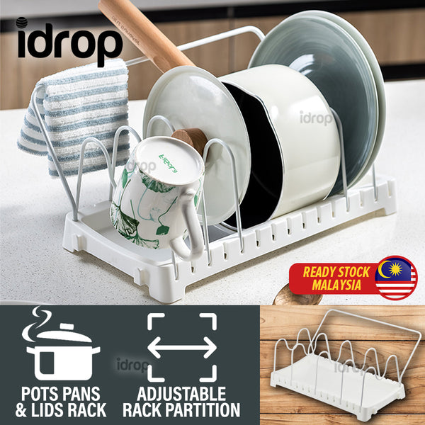 idrop Pots Pans & Dish Adjustable Storage Rack & Shelf [ 5 Partition ]