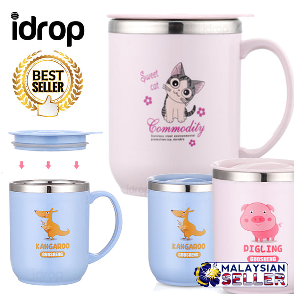 idrop 350ML Thermos Stainless Steel Cup Cartoon Illustration