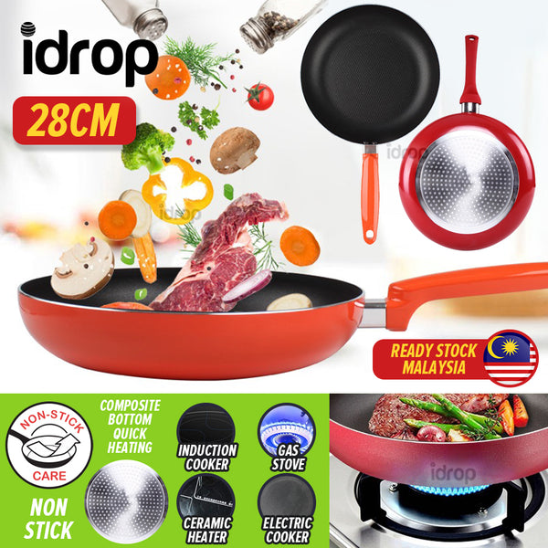 idrop [ 28CM ] Aluminum Alloy Frying Pan / Kuali Memasak Aluminium / 铝合金煎锅