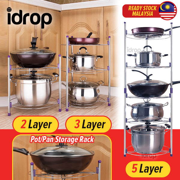 idrop Kitchen Multilayer Cooking Pot Pan Kitchenware Storage Rack