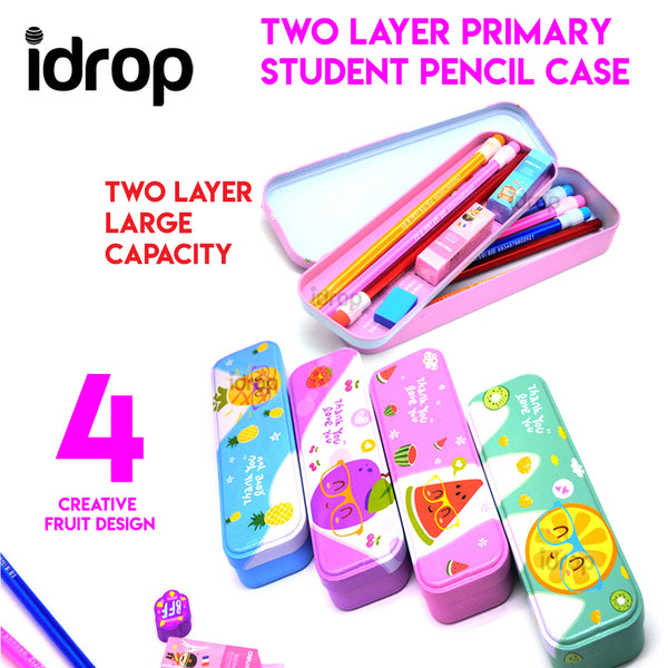 idrop Creative Fruit Design Kids Student Pencil Case Two Layer