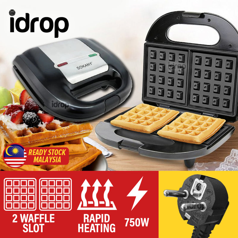 idrop SOKANY 2 IN 1 Slot Electric Rapid Cooking Waffle Maker 750W - KJ108