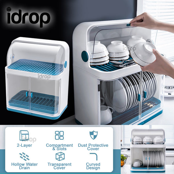 idrop 2 LAYER Kitchen Storage Dish & Utensil Draining Rack