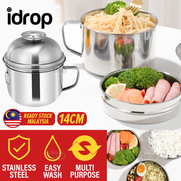 idrop 3PCS Stainless Steel Instant Noodle & Food Cup Pot Bowl