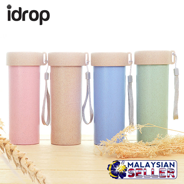 idrop Colorful Wheat Straw 480ml Water Bottle Container [ SET OF 2 PCS ] [ RANDOM MIXED COLOR ]