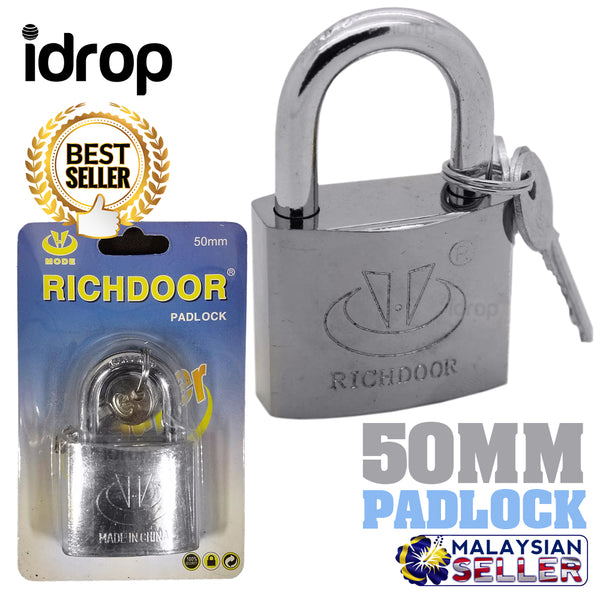 idrop 50mm RICHDOOR Padlock - Door Pad GILT LOCK