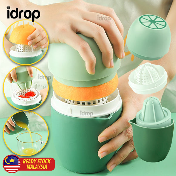 idrop [ 2 IN 1 ] 450ml Hand Pressed Manual Fruit Juicer Orange Lemon Fruit Squeeze Juicer Multifunction / Pemerah Jus Buah Pelbagai Guna / 手纽榨果汁杯(多功能随心榨汁杯)