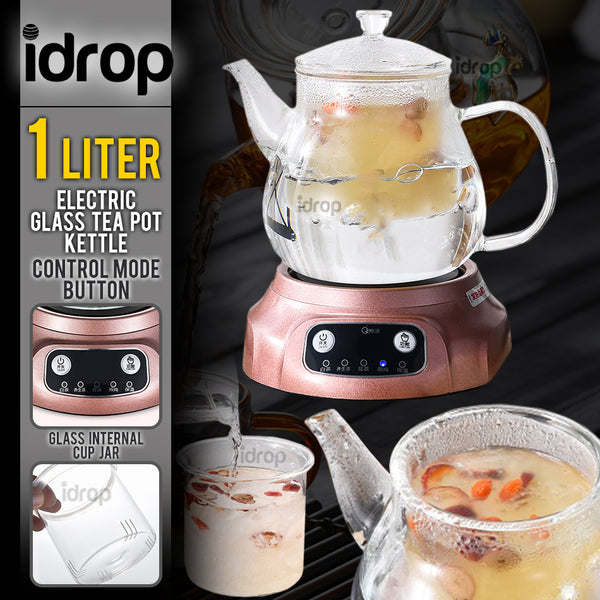 idrop 1L Electric Health Glass Jar Tea Pot Kettle