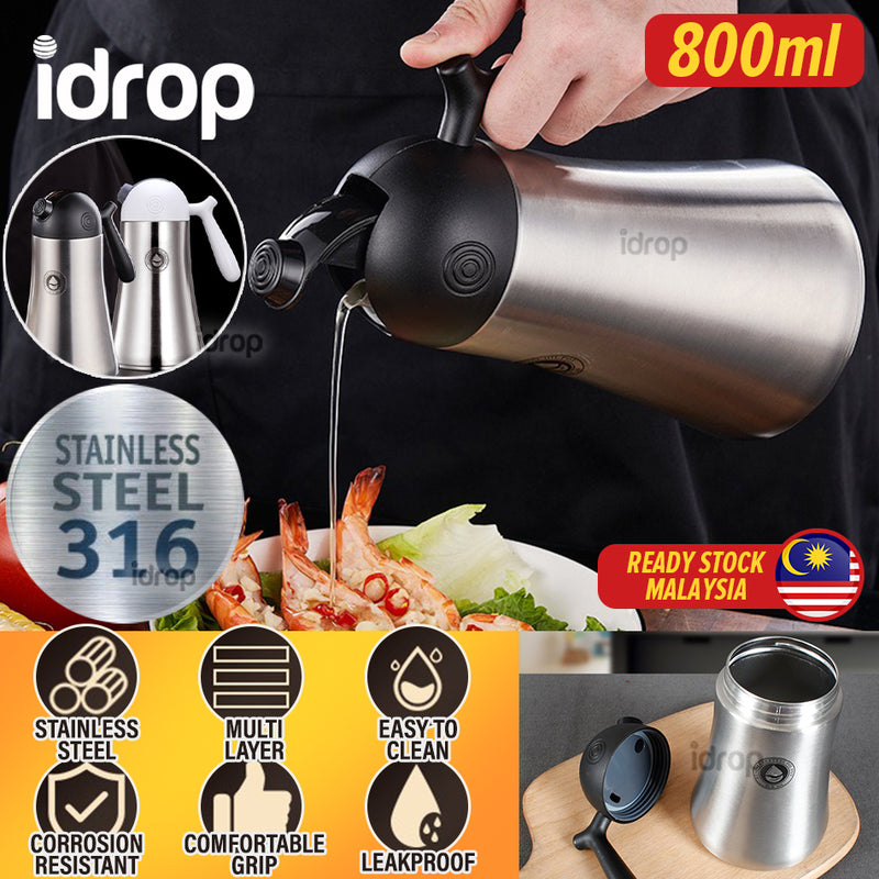 idrop SUS316 Stainless Steel Oil Pot Oil Bottle / Botol Minyak Keluli Tahan Karat / 316不锈钢大号油壶(调味瓶)