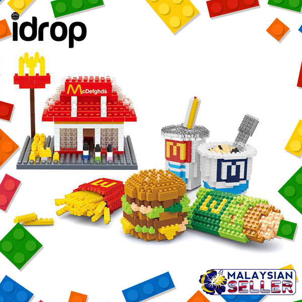 idrop [ My Restaurant & Food ] 6 IN 1 ( 1600 Pcs ) Model Toy Mini Building Blocks