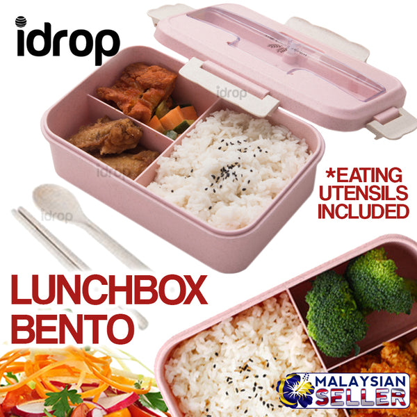 idrop LUNCHBOX BENTO- Portable Lunch Box with Eating Utensils