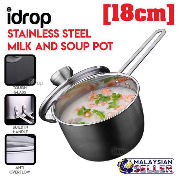 Idrop Stainless Steel Milk and Soup Pot [18cm]