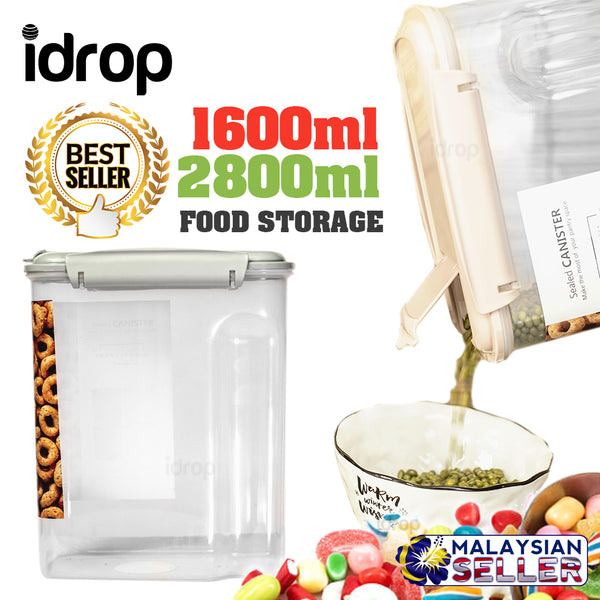 idrop [ 1600ml / 2800ml ] Dry Food Storage Container