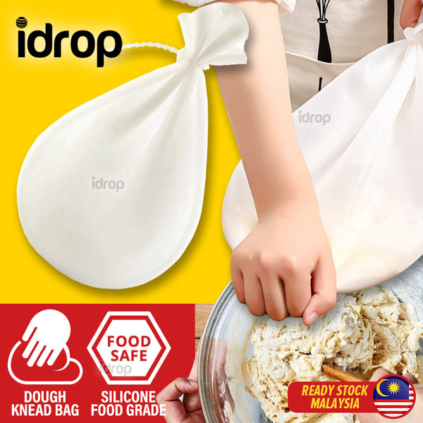 idrop Reusable Kitchen Soft Flexible Durable Silicone Dough Kneading Bag & Food Marinating Bag