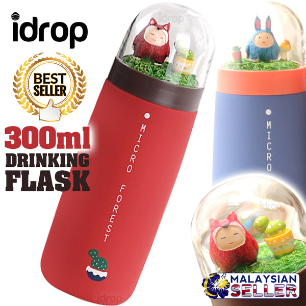 idrop 300ml MICRO FOREST Stainless Steel Drinking Flask Bottle