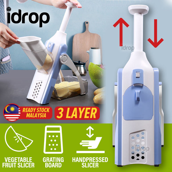 idrop [ 5 IN 1 ] Kitchen Hand Manual Vegetable Cutting Slicing Peeler Grater Slicer/ Alat Pemotong Penghiris Sayur / 五合一切菜器