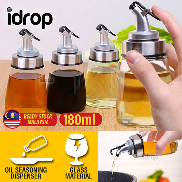 idrop 180ml Glass Oil Seasoning Sauce Dispenser Bottle Jar [ 1pc ]