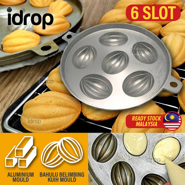 idrop [ 6 SLOT ] Kuih Bahulu Belimbing Shape Mould / Acuan Kuih Bahulu / Bahulu 蛋糕模具