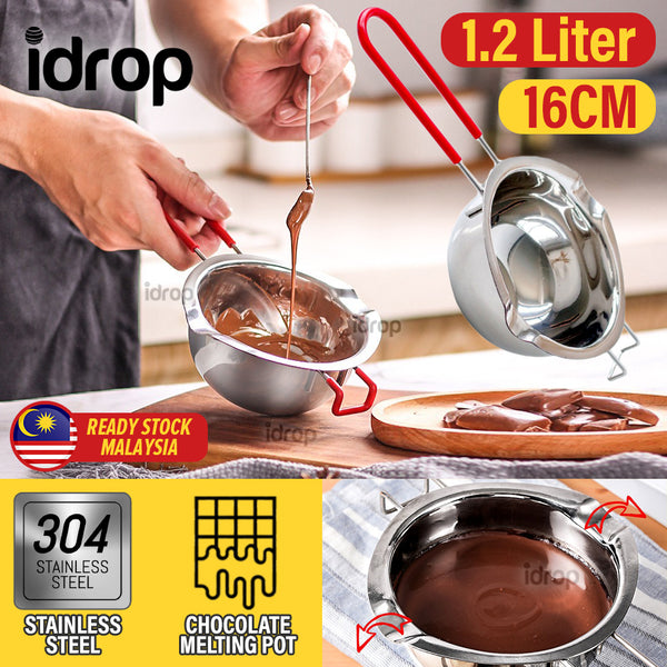 idrop [ 1.2L ] 16CM Chocolate & Wax Melting Pot SUS304 Stainless Steel / Periuk Mencair Lilin dan Coklat /