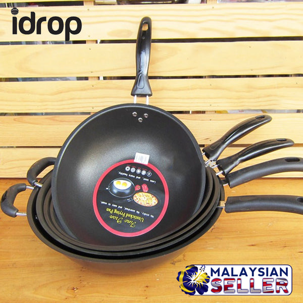 idrop Semi Round Curve Kitchen Cooking Frying Pan [ 36cm / 32cm / 30cm ]