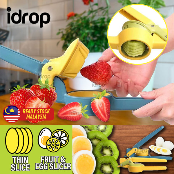 idrop Handheld Fruit & Egg Slicer / Pemotong Penghiris Telur & Buah Nipis / 新款手压切片器