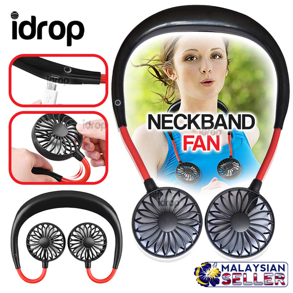 idrop NECKBAND FAN - Wearable Neck Hanging USB Cooling Mini Fan