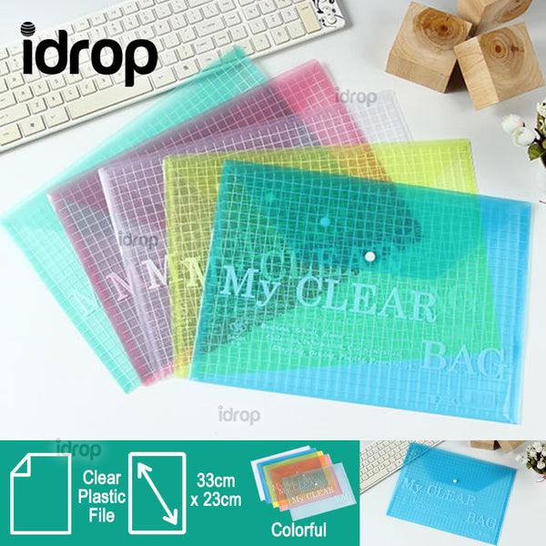 idrop My Clear Transparent Paper Storage File Bag [ 33cm x 23cm ]