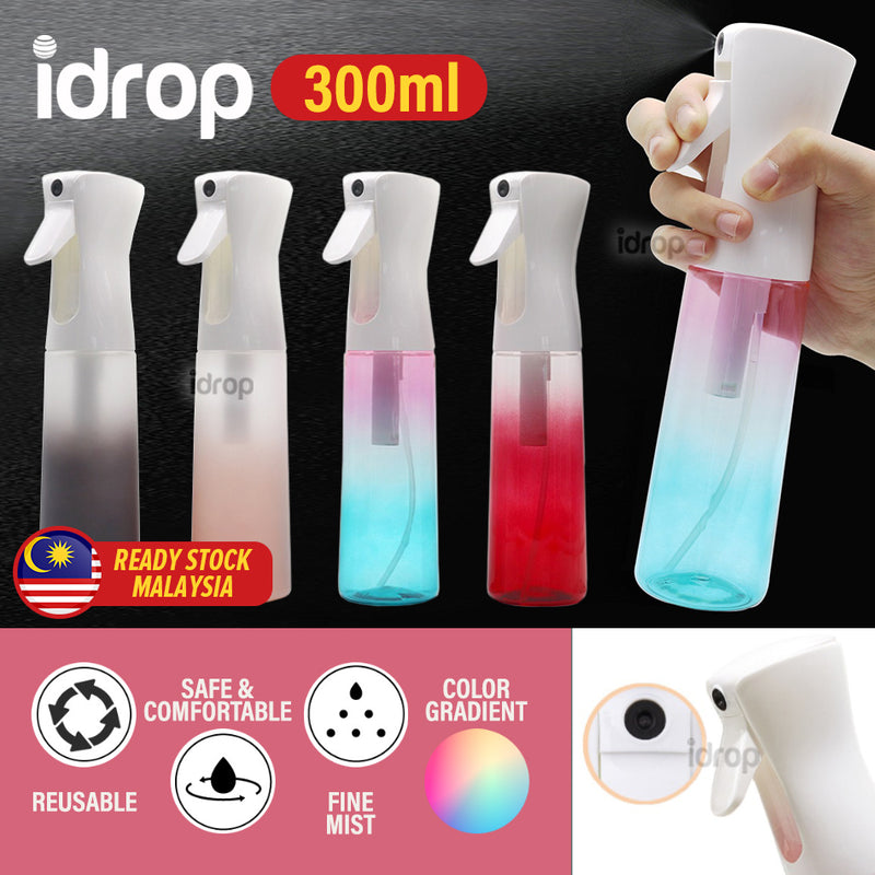 idrop [ 300ml ] Fine Mist Spray High Pressure Color Gradient Bottle / Botol Spray Warna Warni / 塑料渐变色高压持续喷雾瓶 300ML