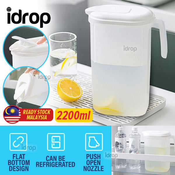 idrop [ 2200ml ] Frosted Plastic Cold Water Drinking Jug Container / Bekas Minuman Air Sejuk / 2200ML磨砂塑料冷水壶