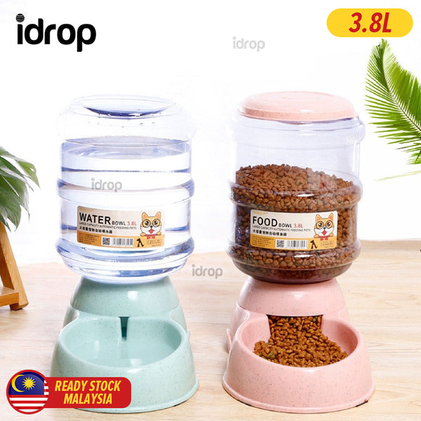 idrop [ 3.8L ] Automatic Pet Food & Drink Feeder Dog Cat / Bekas Makanan & Air Kucing Auto Drinker Water Bowl / 自动宠物食品和饮料喂食器狗猫