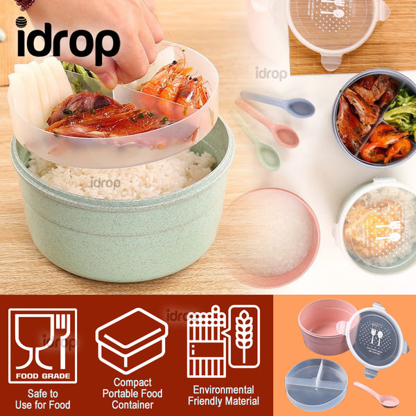 idrop Lunch Box Compact Portable Food Container with Spoon