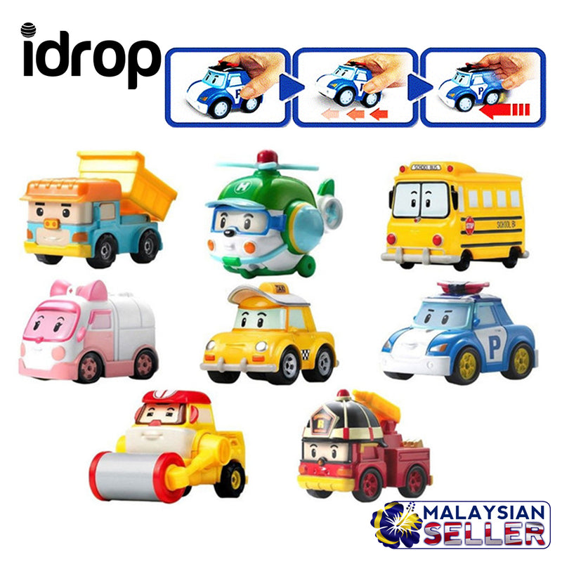 idrop 8 Piece Children Mini Robocar Toy Set