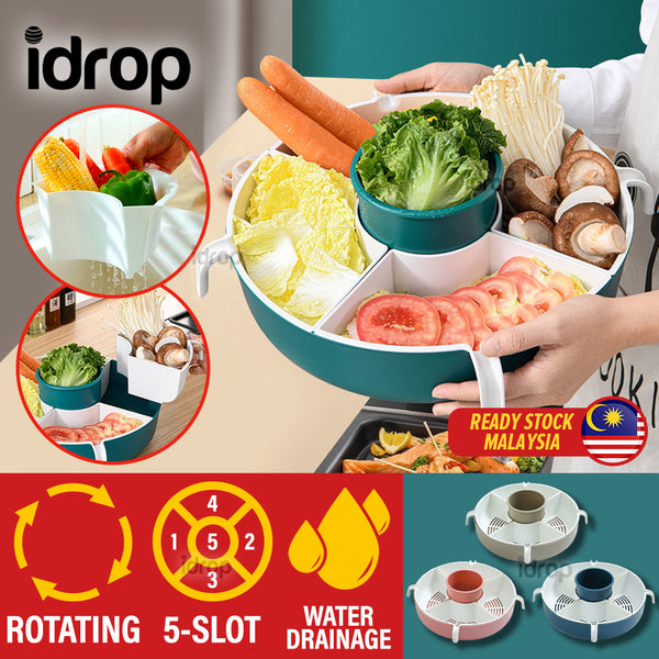 idrop 5 SLOT Hotpot Steambot Rotating Assortment Storage Draining Basket