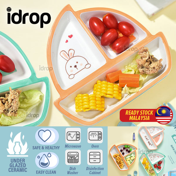 idrop Childrens Sail Boat Shape Ceramic Plate / Pinggan Makan Seramik Kanak Kanak Bentuk Kapal / 陶瓷帆船儿童餐盘