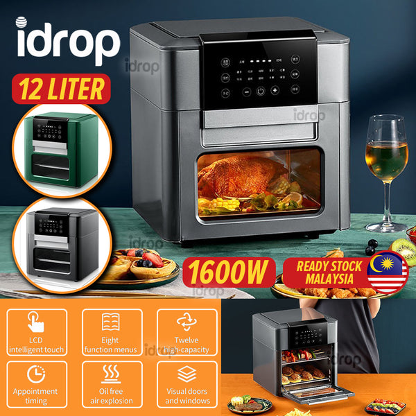 idrop [ 12L ] Multifunction Stainless Steel Electric Deep Air Fryer Mesin Penggoreng Udara 12L空气炸锅