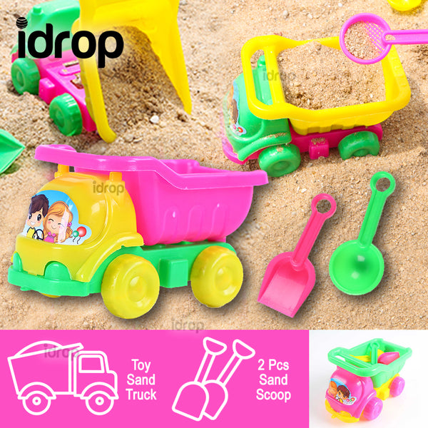 idrop Beach Toy Sand Truck with 2 Sand Scoop