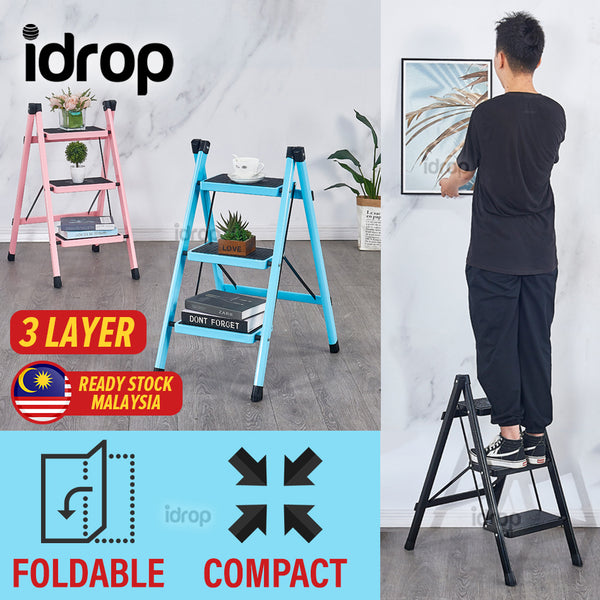 idrop 3 LAYER Foldable Compact Standing Step Household Ladder